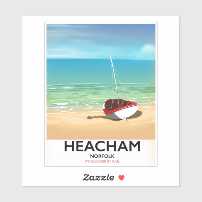 Heacham Norfolk vintage seaside poster (Sheet)