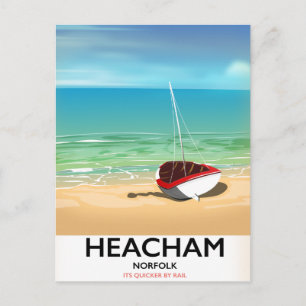 Heacham Norfolk vintage seaside poster Postcard