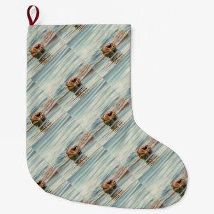 Head Above Water Turtle Ocean Wildlife Art Large Christmas Stocking