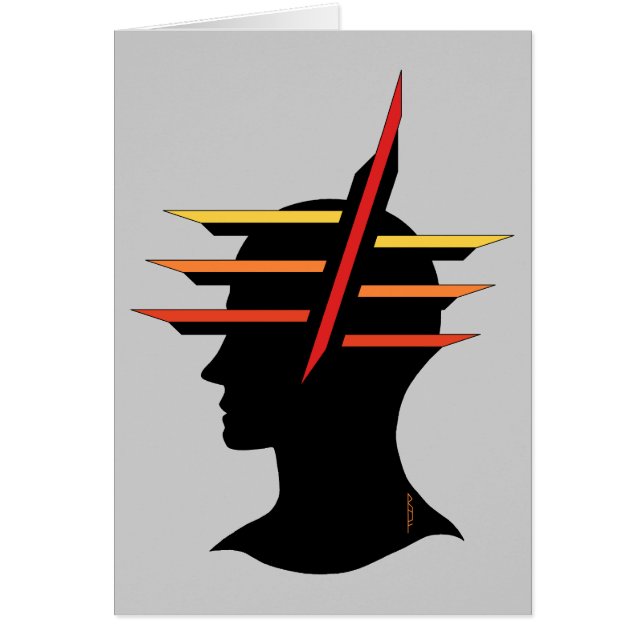 Head Abstract Greeting Card (Front)