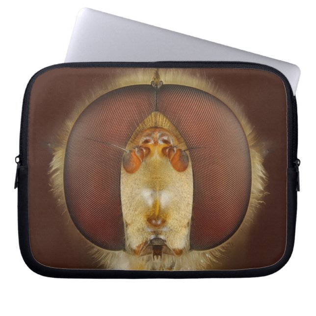 Head and Compound Eyes of a Hover Fly Laptop Sleeve (Front)