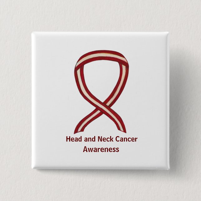 Head and Neck Awareness Ribbon Pin Buttons (Front)