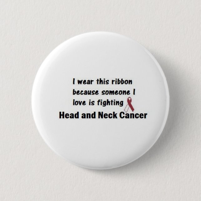 Head and Neck Cancer 6 Cm Round Badge (Front)