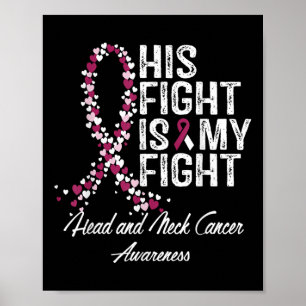 Head And Neck Cancer Awareness His Fight Is My Sup Poster
