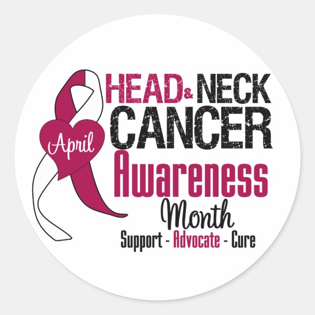 Head and Neck Cancer Awareness Month Classic Round Sticker (Front)