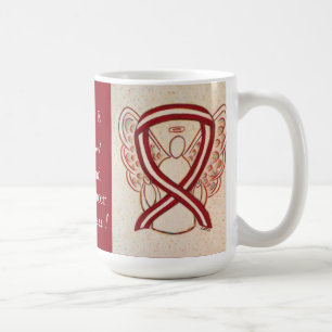 Head and Neck Cancer Awareness Ribbon Angel Mug