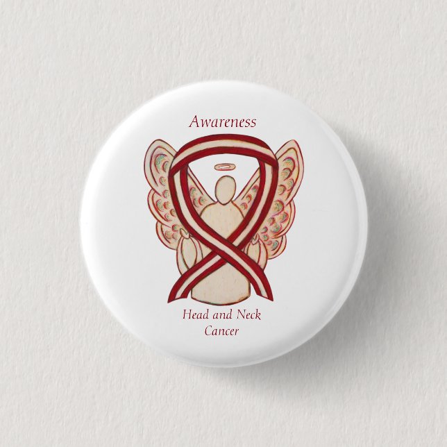 Head and Neck Cancer Awareness Ribbon Angel Pin (Front)