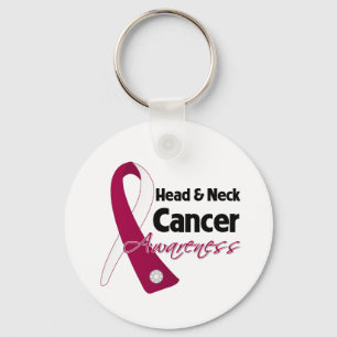 Head and Neck Cancer Awareness Ribbon Key Ring