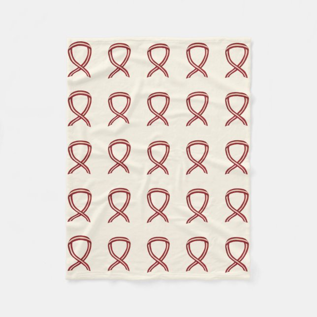 Head and Neck Cancer Awareness Ribbon Soft Blanket (Front)
