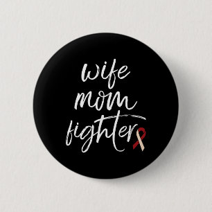 Head And Neck Cancer Awareness Ribbon Wife Mum Fig 6 Cm Round Badge