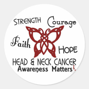 Head and Neck Cancer Celtic Butterfly 3 Classic Round Sticker