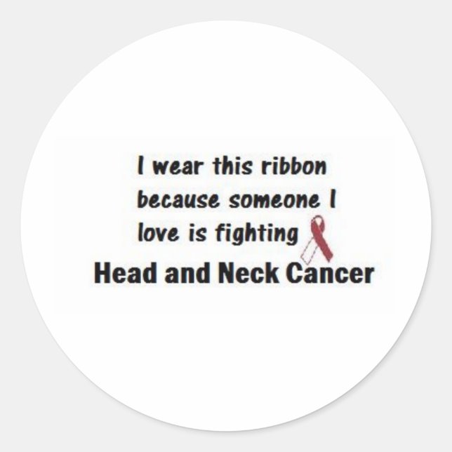 Head and Neck Cancer Classic Round Sticker (Front)