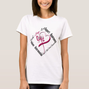 Head and Neck Cancer Faith Hope Love Butterfly T-Shirt