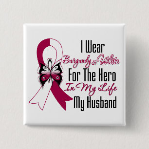Head and Neck Cancer Hero My Husband 15 Cm Square Badge