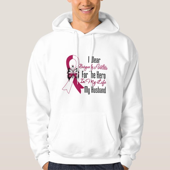Head and Neck Cancer Hero My Husband Hoodie (Front)