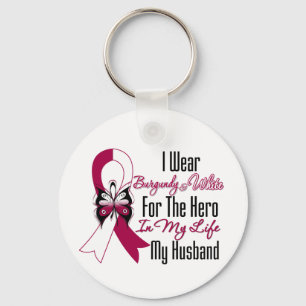 Head and Neck Cancer Hero My Husband Key Ring