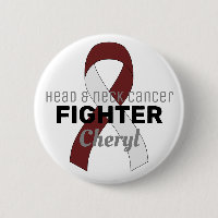 Head and Neck Cancer Ribbon White Button