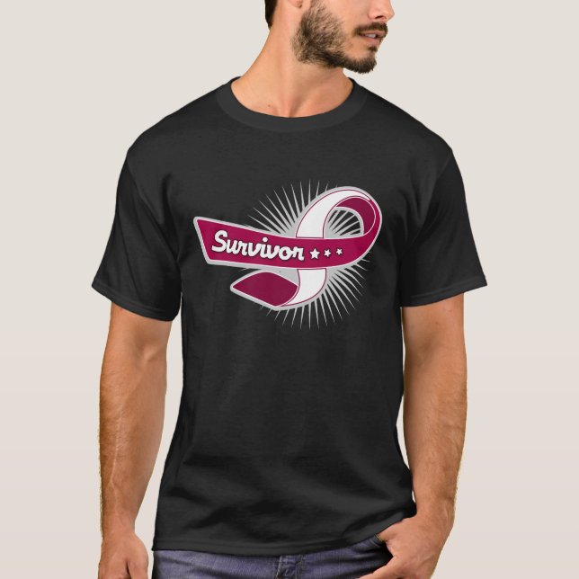 Head and Neck Cancer Survivor Ribbon T-Shirt (Front)