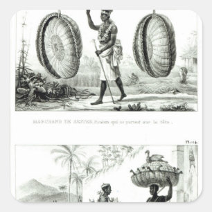 Head baskets and a poultry seller square sticker