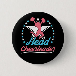 Head Cheerleader Cheerleading Captain 6 Cm Round Badge