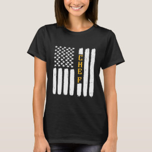 Head Chef Cook Catering Cookery Set Foodie America T-Shirt