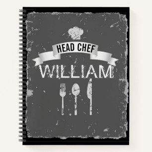 Head Chef grey recipe book for men