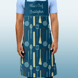 Head Chef Personalised Apron<br><div class="desc">Fun Head Chef design with retro kitchen implements for your favourite chef,  cook or grill expert.  Change the name to personalise.</div>
