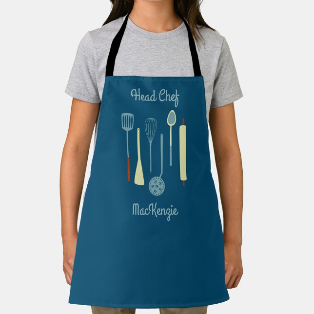 Head Chef Personalised Apron (Fun personalized name Head Chef cooking apron)