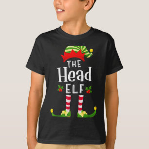 Head Christmas Elf Matching Pajama X-mas Party  T-Shirt