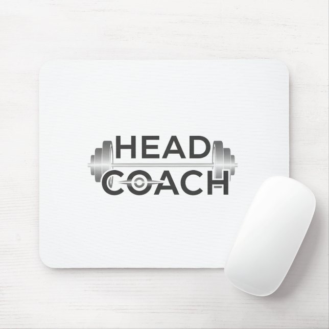 Head Coach Fitness Barbell Weightlifting Mouse Pad (With Mouse)