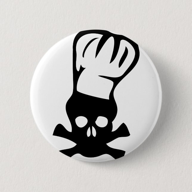 head cook icon 6 cm round badge (Front)