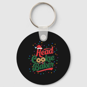 Head Cookie Baker Christmas Cookie Baking Key Ring