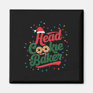 Head Cookie Baker Christmas Cookie Baking Magnet