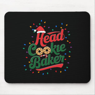 Head Cookie Baker Christmas Cookie Baking  Mouse Pad