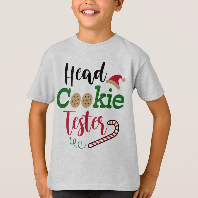 Head Cookie Tester Funny Toddler Christmas T-Shirt (Front)