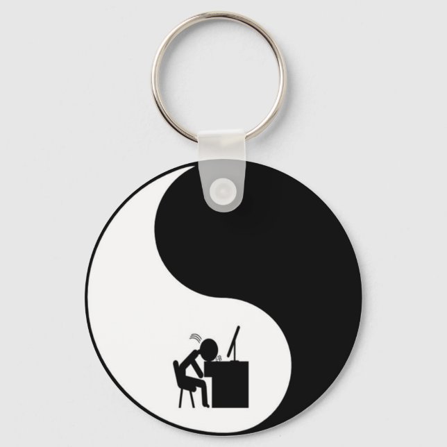 Head Desk Icon Key Ring (Front)