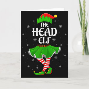 Head Elf Christmas Family Girls Women Elf Squad Xm Card