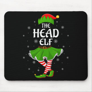 Head Elf Christmas Family Girls Women Elf Squad Xm Mouse Pad