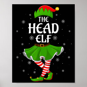 Head Elf Christmas Family Girls Women Elf Squad Xm Poster