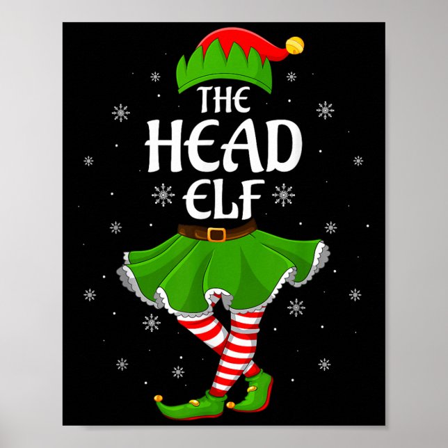 Head Elf Christmas Family Girls Women Elf Squad Xm Poster (Front)