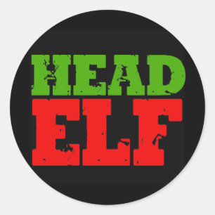 HEAD ELF CLASSIC ROUND STICKER