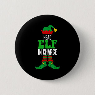 Head Elf In Charge 6 Cm Round Badge