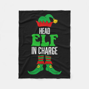 Head Elf In Charge Fleece Blanket