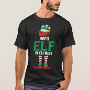 Head Elf in Charge Funny Christmas Party Pajama T-Shirt