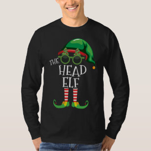 Head Elf Matching Christmas Party Pjs Family Outfi T-Shirt