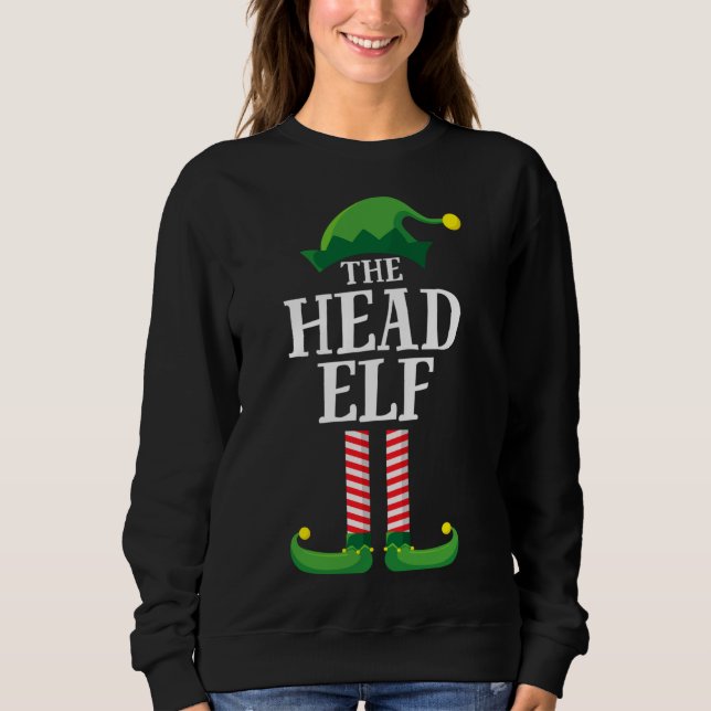 Head Elf Matching Family Group Christmas Party Sweatshirt (Front)