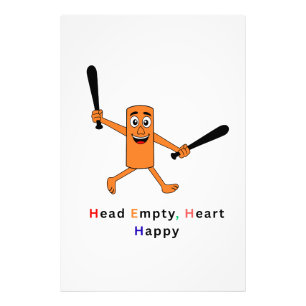 Head Empty Heart Happy Men's Funny Graphic T-Shirt Photo Print