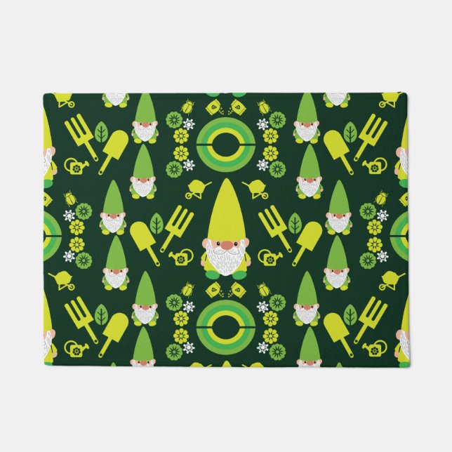 Head Garden Gnome Gardener Doormat (Front)