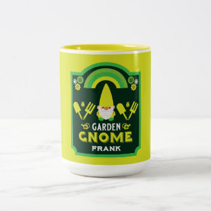 Head Garden Gnome Gardener Two-Tone Coffee Mug