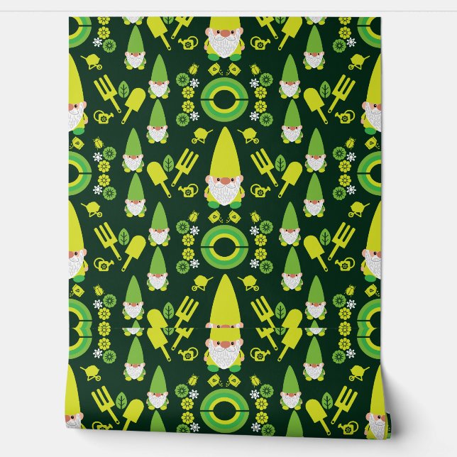 Head Garden Gnome Gardener Wallpaper (Unrolling)